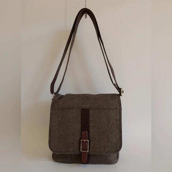 Fossil Renmore City Bag Olive Green Messenger Crossbody Unisex Adjustable Strap - Picture 3 of 15